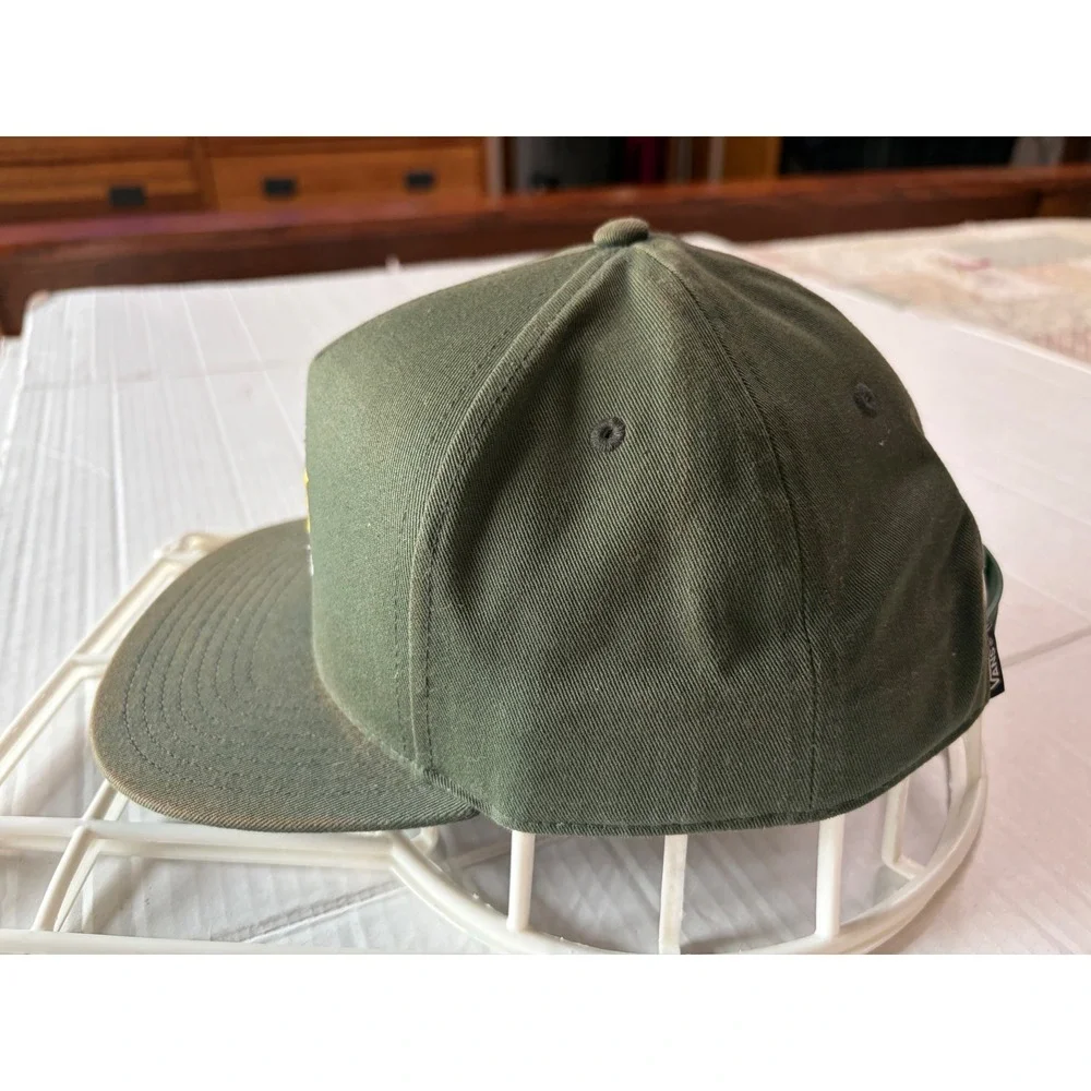 Vans Off The Wall Custom Classics Snapback Hat Olive Green Embroidered Flat Brim
